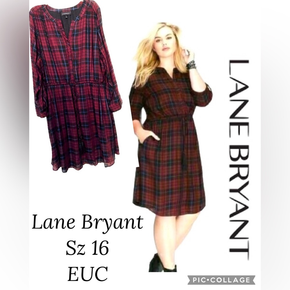 LANE BRYANT Plaid Dress sz 16